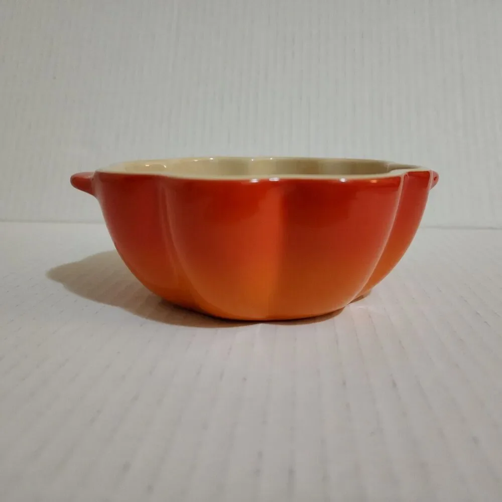 Le Creuset Petite Pumpkin Casserole Cocotte Red Orange Harvest Collection-NO Lid